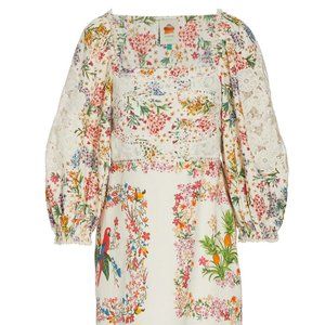 Farm Rio Delicate Forest Scarves Mini Dress